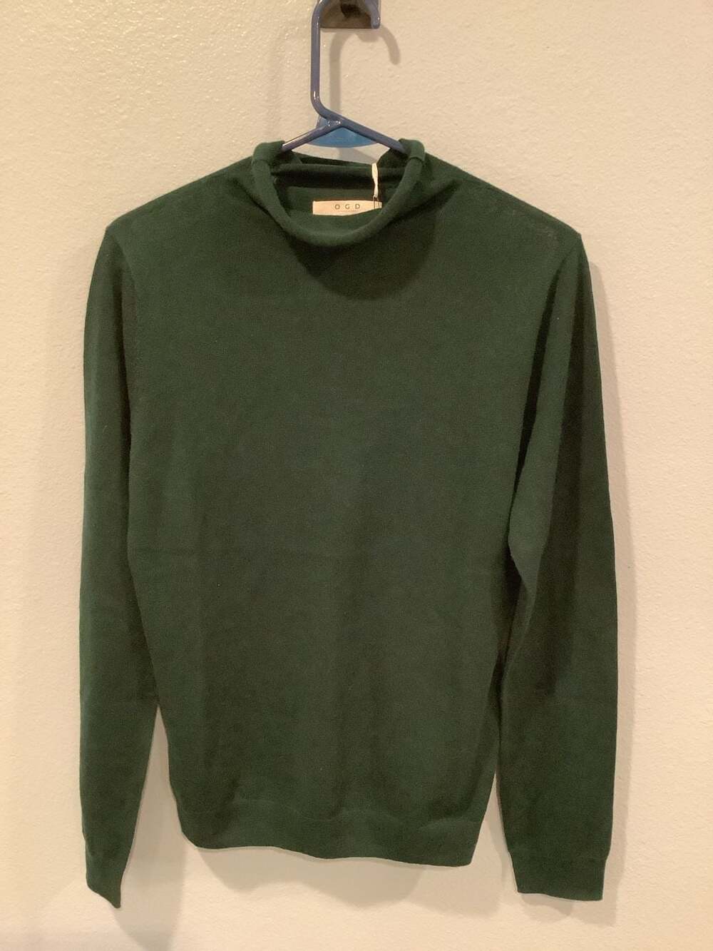 OGD Mock Neck Sweater Size L 100% Merino Wool